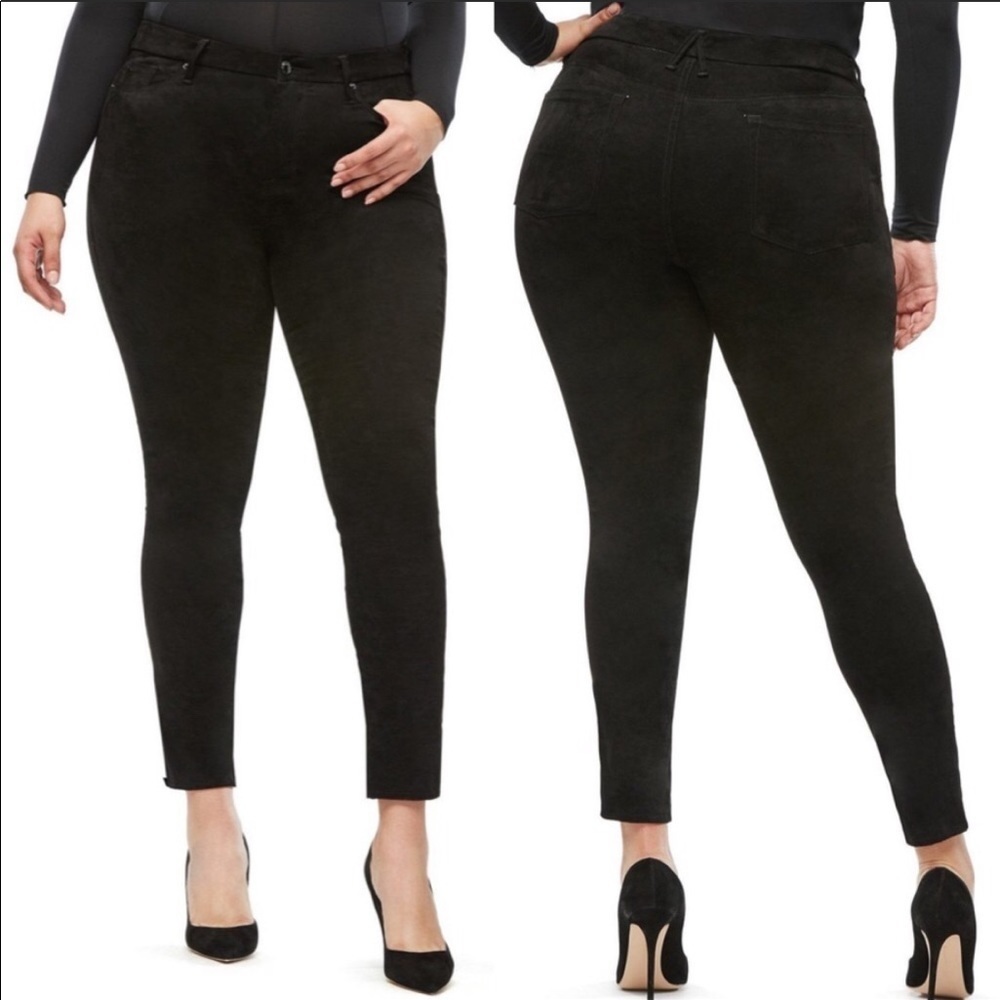NEW. Good American Good Legs Suede Jeans Plus 16